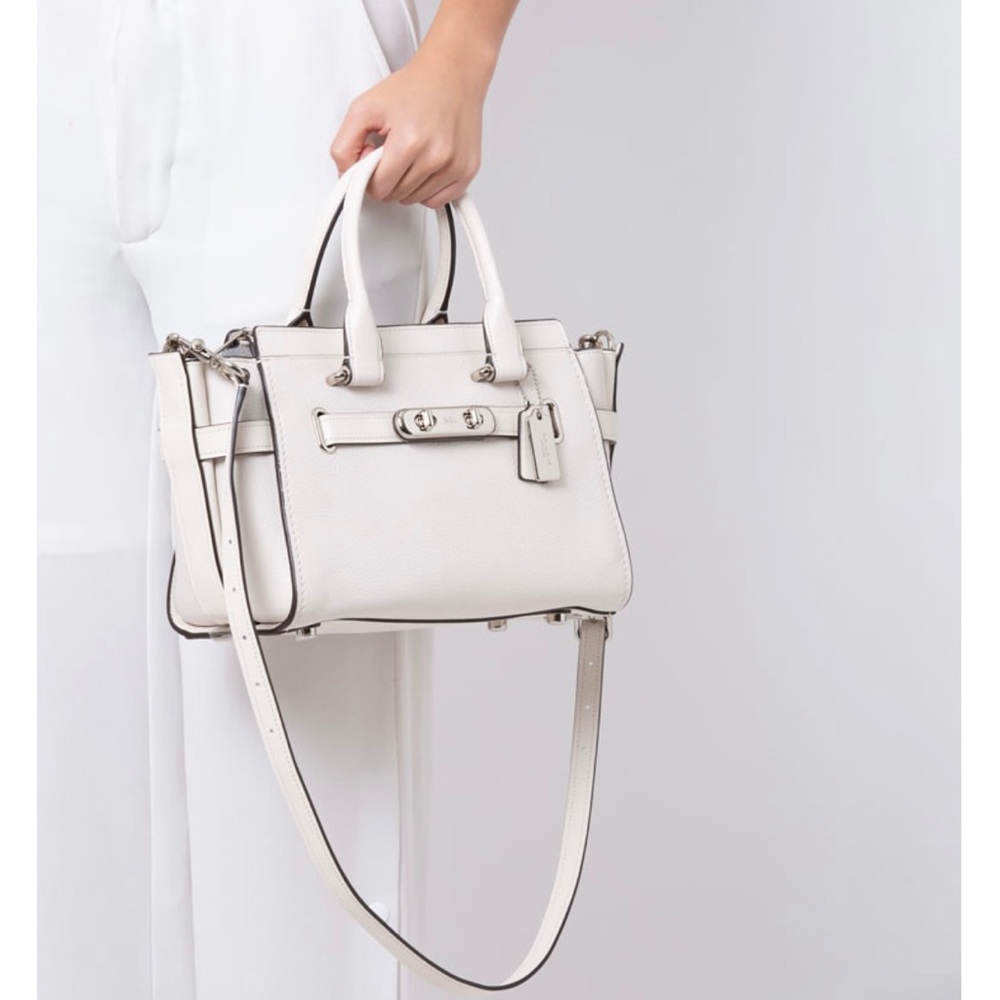 Brand 🆕 Coach Swagger 27 Satchel Chalk Leather